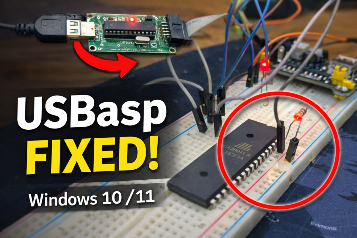 Program downloading on AVR microcontroller using Breadboard